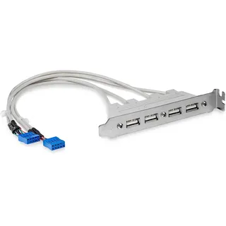 StarTech.com 4 Port USB 2.0 Buchse Slotblech Adapter mit 2x 10-Pin Mainboard Header