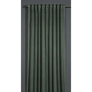 Sehlbach Fertiggardine mit Gardinenband, Struktur mit Baumwollanteil, Grün, 135 x 245 cm Gardinen, Lichtdurchlässig, Blickdicht, Öko-Tex Zertifiziert, Vielseitige Befestigung, Elegante Webart