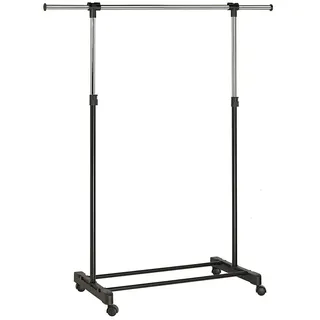 Unilux Ausziehbarer Kleiderständer Mit Rollen Höhenverstellbar 4 Drehbare Chromrollen - Black - One Size