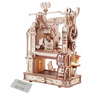 ROKR 3D Holzpuzzle Erwachsene Printing Press Druckmaschine Modell Geschenk für Konstrukteure Männer Frauen(LK602)
