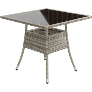 Juskys Yoro Gartentisch 80 x 80 x 73 cm Grau