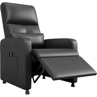 IDEALHOUSE Relaxsessel Fernsehsessel Elektrisch, Massagesessel mit Wärmefunktion, PU-Leder Einzelsessel, 2 Seitentaschen & USB-Anschluss, TV Sessel für Wohnzimmer Komfort Einzelsessel