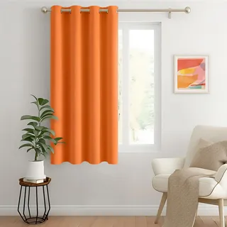 MIULEE Verdunklungsvorhang Orange Blickdichte Vorhänge mit Ösen Thermovorhang Hitzeschutz Türvorhang 1 Stück H 175 x B 140 cm Tür Gardinen Abdunkelnde Wohnzimmer Schlafzimmer Blackout Curtain