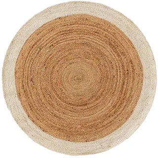 benuta pure Juteteppich Jutta Ivory ø 115 cm rund - Moderner Kurzflor-Teppich für Fußbodenheizung geeignet Teppiche Böden, Teppiche
