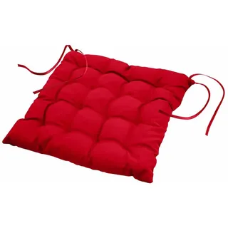 Douceur d ́intérieur Stuhlkissen Essentiel 40/40 cm , Rot , Textil , Heimtextilien, Wohntextilien, Sitzkissen