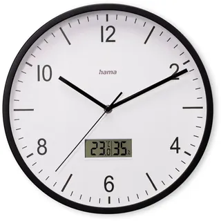 Hama Funkwanduhr Lanzarote 35 cm 00185887 schwarz
