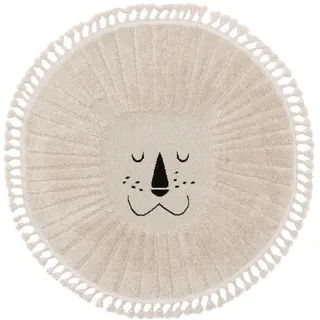 Lytte Kinderteppich Momo Cream ø 120 cm rund , Creme , Textil , Animalprint , Rund , 120x120 cm , Oeko-Tex® Standard 100 , wasserabweisend , Teppiche und Böden, Teppiche, Kinderteppiche