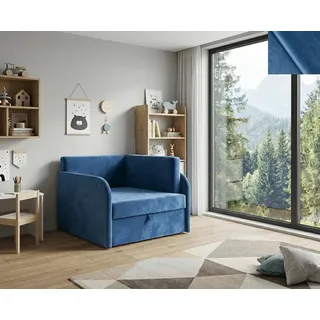Schlafsessel LUCCA 79×104×67 cm mit Schlaffunktion 73×170, Bettkasten, Matratze, Stoff New Velo 105 BLAU POLTRONA LETTO - Blau