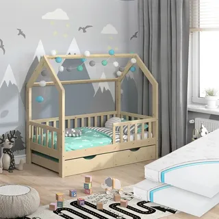 VitaliSpa Hausbett Wiki 80 x 160 cm Kiefer natur beige