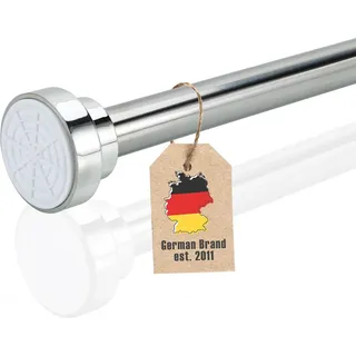 Intirilife Teleskopstange in SILBER 55 - 85 cm- Ausziehbare Stange, Edelstahl, verstellbar, rutschfest, vielseitig einsetzbar ohne Bohren und Schrauben- Klemmstange Duschvorhangstange Gardinenstange - Silber