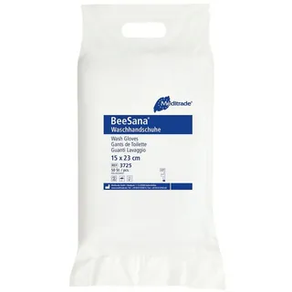 Meditrade Meditrade® unisex Einmalwaschlappen BeeSana® weiß,
