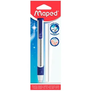 Maped - effizienter, ergonomischer Drei-Kant-Radier-Stift TECHNIC ULTRA GOM-PEN - x1 Radier-Stift + x1 zusätzlicher Ersatzradierer