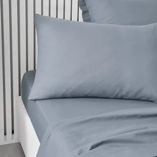 Today Essential Kopfkissenbezug, 50 x 70 cm, 100% Baumwolle, einfarbig, Denim, 2 Stück