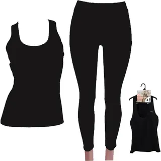 Damen Sport Set » Leggings & Tank Top » Sport Hose & Top » Sportwäsche mit formendem Effekt » Yogahose mit Netzstoff / Mesh-Einsätzen: S/M Größe: S/M