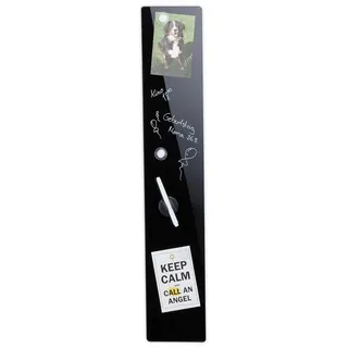 Relaxdays Schwarze Magnettafel aus Glas Schwarz