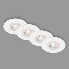 Bild Leuchten - 4er Set Einbauleuchten Decke LED, Einbaulampen ultraflach, Einbaustrahler Bad, Badeinbaustrahler IP44, Weiß-Matt, 90x25 mm (DxH), 7998-046