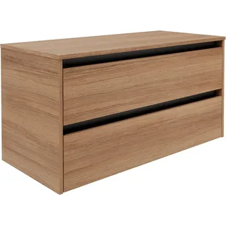Fackelmann Waschtischunterschrank Vita 100,4cmx51,6 cmx46,5 cm Oak Griff Schwarz