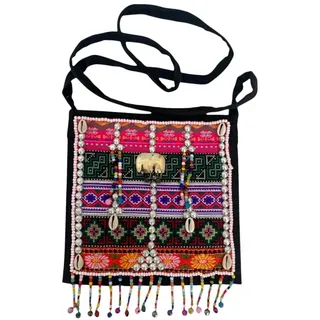 Asiatisch Bunt Ethnisch Hmong Tribal Festival Hippie Reise Schultertasche - S
