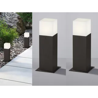 LED Sockelleuchte in Anthrazit 30cm - 2er Set Terrassenbeleuchtung Wegeleuchten