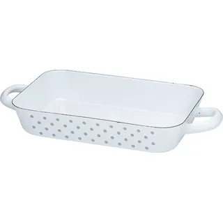 RIESS Bratpfanne Ø26/17cm Backform Emaille Country Pünktchen grau