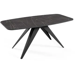 Feldmann-Wohnen Esstisch Ferro Pietra Grigia Schwarz / Schwarz 160/200 / 80 / 76cm , Schwarz, Schieferfarben , Metall , Rechteckig,Rechteckig , Stativgestell , 80x76x160 cm , Esszimmer, Esstische