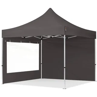 TOOLPORT Faltpavillon 3 x 3 m inkl. 2 Seitenteile Dunkelgrau