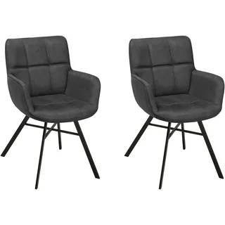 omg design Armlehnstuhl OMG DESIGN "Marcon", grau (anthracit, schwarz), B:59cm H:86cm T:65cm, Stühle, Armlehnstuhl, Esszimmerstuhl, pflegeleichter Bezug