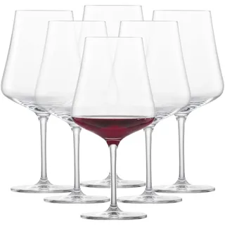 Schott Zwiesel Burgunder Rotweinglas Fine (6er-Set), stilvolle Burgundergläser für Rotwein, spülmaschinenfeste Tritan-Kristallgläser, Made in Germany (Art.-Nr. 113769), Farblos