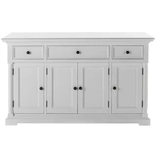 Provence Sideboard 4 Türen, 1 groß 2 kleine Schubladen weiß. - Weiß