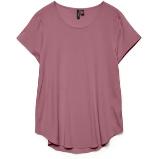 VERO MODA Damen Bluse Kurzarm Rundhals Basic Regular Fit