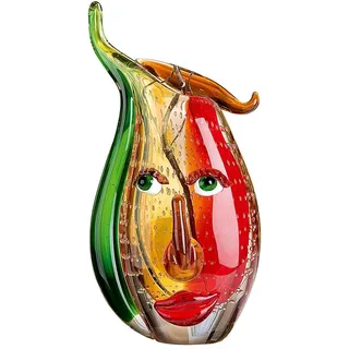 GILDE GLAS art Design Vase - Kunst Objekt - Glasvase - Blumenvase aus Glas H 31