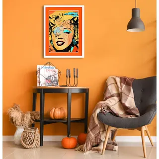 queence Bild mit Rahmen »Marilyn Monroe, orange« Bilder von Frauen   Film   Filmfiguren   Frau   Gesicht 1 Stk. tlg. Poster mit buntem Acrylglas Passepartout, orange