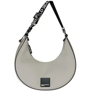 Karl Lagerfeld Box Logo Halfmoon Schultertasche Beige, One size