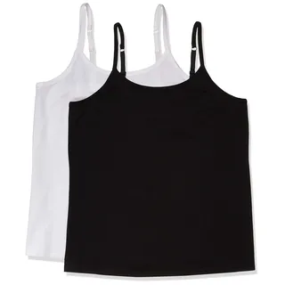 Amazon Essentials Damen Camisole (Erhältlich in Übergröße), 2er-Pack, Schwarz/Weiß, 3XL Große Größen