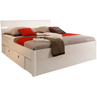 Mid.you Stauraumbett , Weiß , Holzwerkstoff , 140x200 cm , Beleuchtung, für Rollrost geeignet, für Lattenrost geeignet , Babymöbel & Kindermöbel, Kinderzimmer & Jugendzimmer, Kinderbetten, Kinderbetten & Jugendbetten