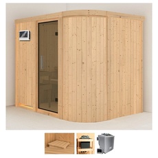 Bild von Sauna »Thyra 4«, (Set), 9-kW-Bio-Ofen mit externer Steuerung beige