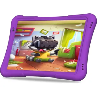PRITOM 10 Zoll Kinder-Tablet Android 12, 4GB(2+2)+32 GB, Quad-Core, 6000 mAh, WiFi 6, Dual-Kamera, Bluetooth, Kleinkind-Tablet, LILA - Lila