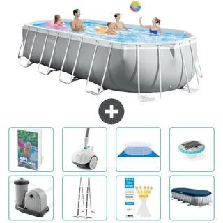 Prism Frame Pool Oval - 610x305x122 cm - 7-teilig S552 - Grau