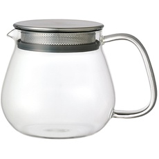 Bild Stainless Unitea One Touch Teekanne 460 ml Hitzebeständige Teekanne aus Glas mit Edelstahlsieb und Deckel