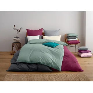 Home Affaire Luisa Sommerbettwäsche Grün 155 x 220 cm + 80 x 80 cm