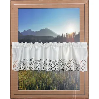HOSSNER - ART OF HOME DECO Querbehang »Rießersee« Stangendurchzug 1 Stk. tlg. mit Ausbrenner-Stickerei, beige