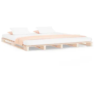 vidaXL Palettenbett 160x200 cm Massivholz Kiefer - Braun