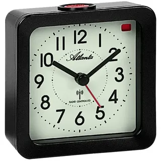 Atlanta 1854/4 Wecker Funk Funkwecker anthrazit eckig mit Licht Snooze - Grau