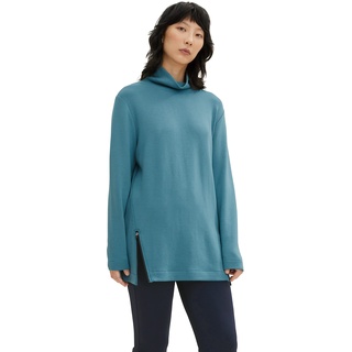 TOM TAILOR Damen 1034136 Sweatshirt mit Reißverschluss-Detail, 13222 - Pastel Teal, L