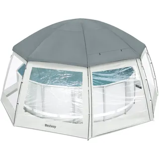 BESTWAY Pavillon für runde Pools 6 x 2,95 m Grau/Transparent
