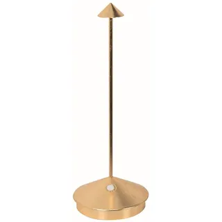 Zafferano, Pina Lampe mit Goldfarbenes Blatt, Kabellose, Wiederaufladbare Tischlampe mit Touch Control, Für den Innenbereich Geeignet, Dimmer, 2200-3000 K, Höhe 29 cm