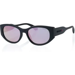 Sonnenbrille SUPERDRY "Modell 996072", Damen, schwarz, matt, Sonnenbrillen Sonnenbrille, Form CatEye, Logoschriftzug auf Bügel, Kunststofffassung