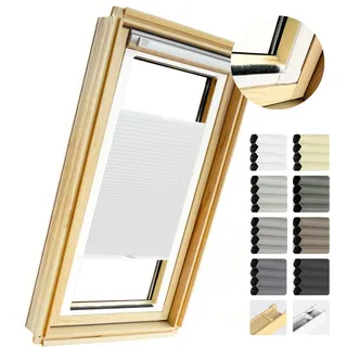 Home-Vision Dachfenster Kassettenplissee zum Kleben Waben Kollektion | Plissee mit schiene 8 Farbe Dachfensterrollos Blickdicht Sonnenschutz Montage inkl