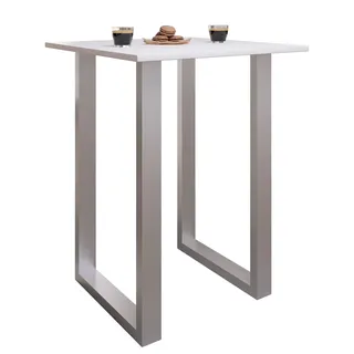 VCM Bartisch Xona ca. 80x102x50 cm Weiß/Silber