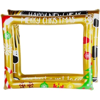 Weihnachten Aufblasbare Fotorahmen Neujahrsdekorationen Aufblasbarer Rahmen Für Fotobox Accessoires Frohes Neues Jahr Und Weihnachten, Doppelseitig Fotorequisiten Foto Booth Props Für Partyzubehör